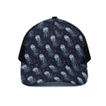 Glowing Jellyfish Pattern Print Black Mesh Trucker Hat