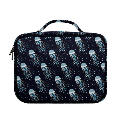 Glowing Jellyfish Pattern Print Briefcase Bible Bag