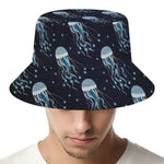 Glowing Jellyfish Pattern Print Bucket Hat