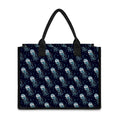 Glowing Jellyfish Pattern Print Canvas Tote Bag