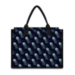 Glowing Jellyfish Pattern Print Canvas Tote Bag