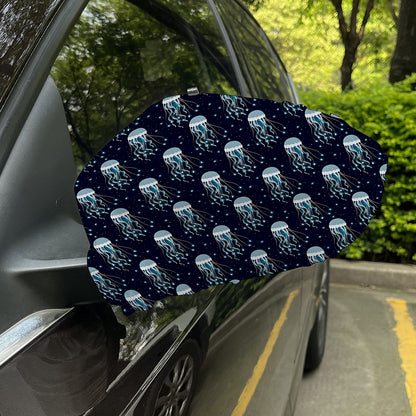 Glowing Jellyfish Pattern Print Car Side Mirror Covers
