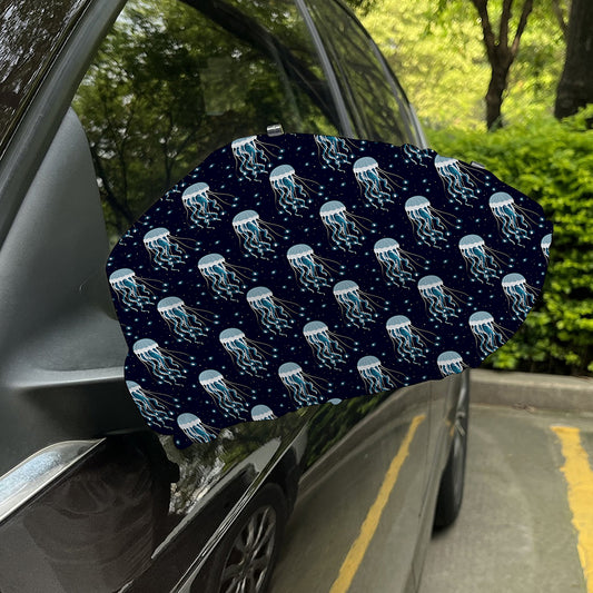Glowing Jellyfish Pattern Print Car Side Mirror Covers
