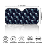 Glowing Jellyfish Pattern Print Car Windshield Sun Shade