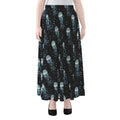 Glowing Jellyfish Pattern Print Chiffon Maxi Skirt