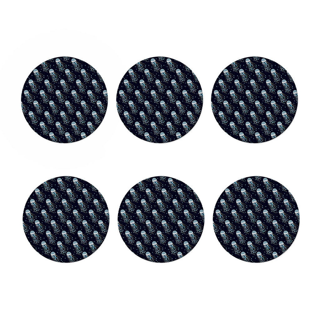 Glowing Jellyfish Pattern Print Coaster Set