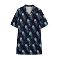 Glowing Jellyfish Pattern Print Cotton Hawaiian Shirt