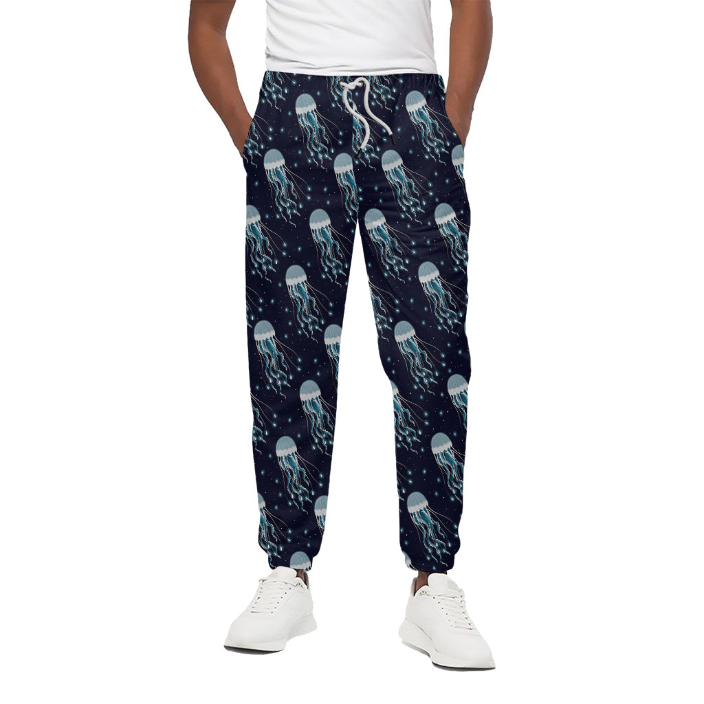Glowing Jellyfish Pattern Print Cotton Pants