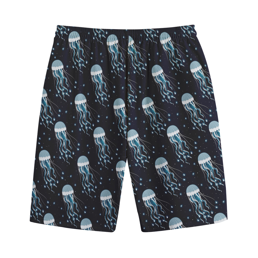 Glowing Jellyfish Pattern Print Cotton Shorts