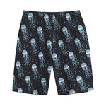 Glowing Jellyfish Pattern Print Cotton Shorts