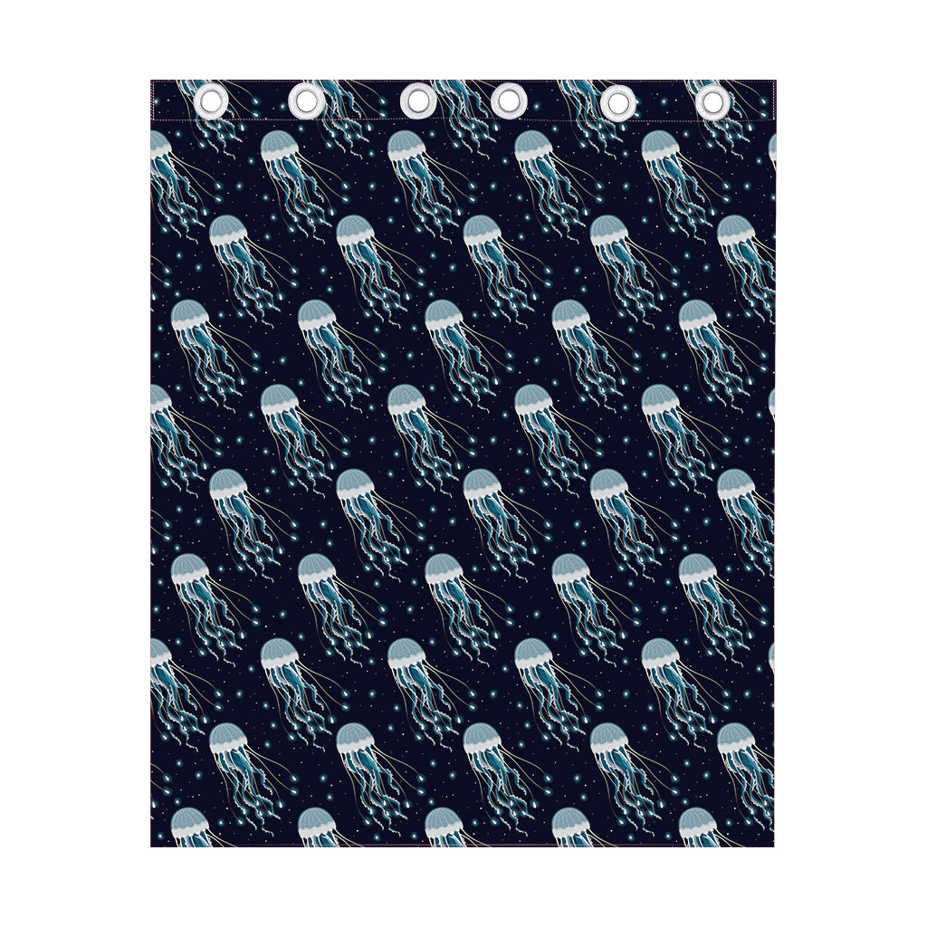 Glowing Jellyfish Pattern Print Curtain