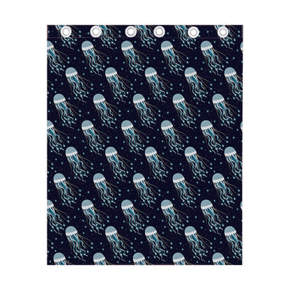 Glowing Jellyfish Pattern Print Curtain