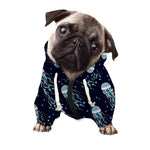 Glowing Jellyfish Pattern Print Dog Zip Up Hoodie
