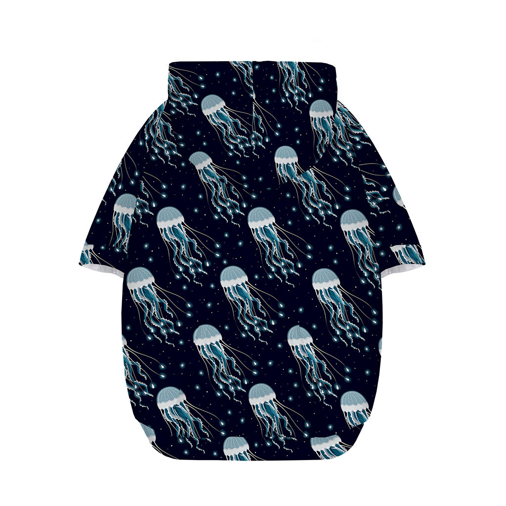 Glowing Jellyfish Pattern Print Dog Zip Up Hoodie