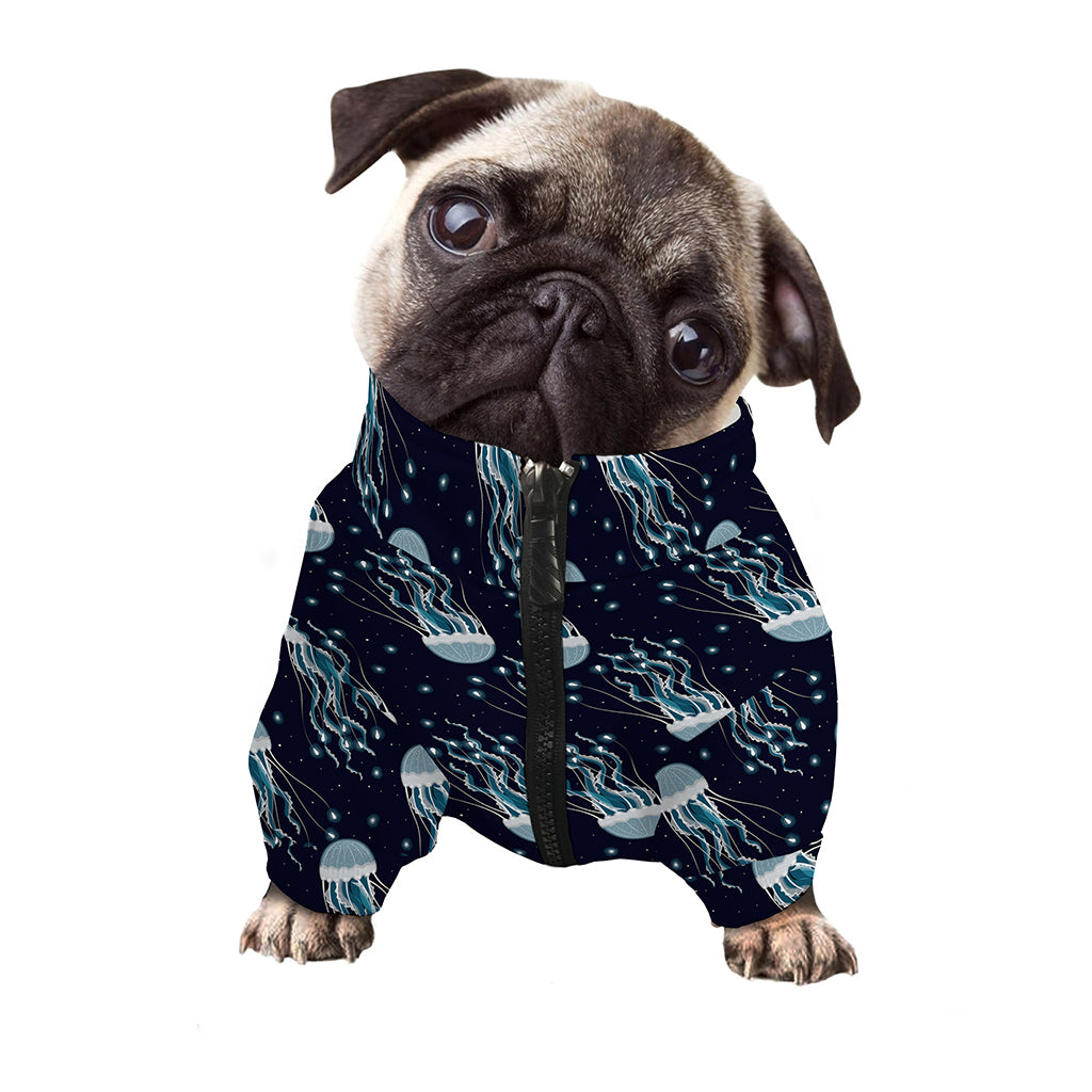 Glowing Jellyfish Pattern Print Dog Zip Up Jacket