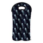 Glowing Jellyfish Pattern Print Double Neoprene Wine Tote