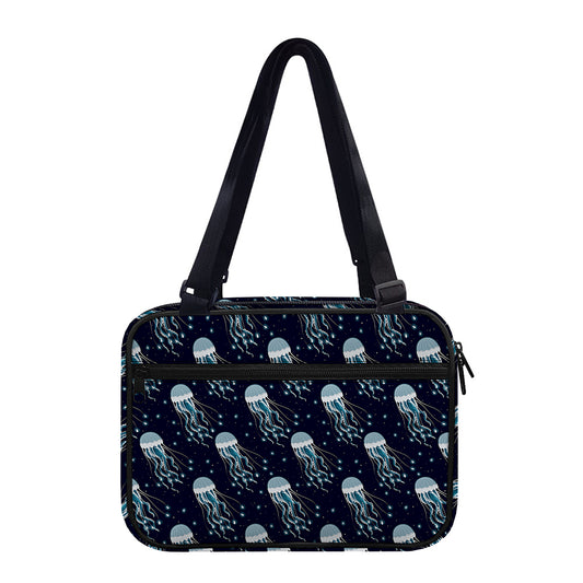 Glowing Jellyfish Pattern Print Double Strap Bible Bag