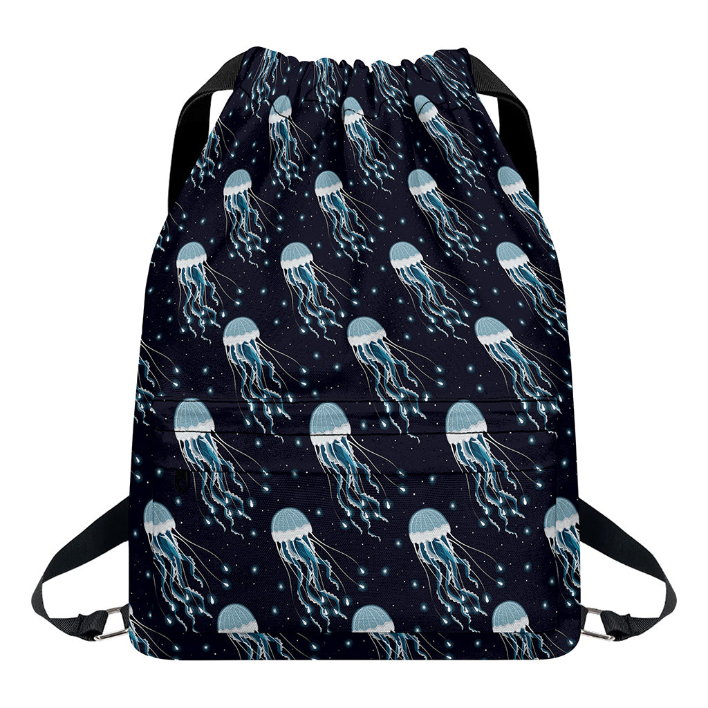 Glowing Jellyfish Pattern Print Drawstring Backpack