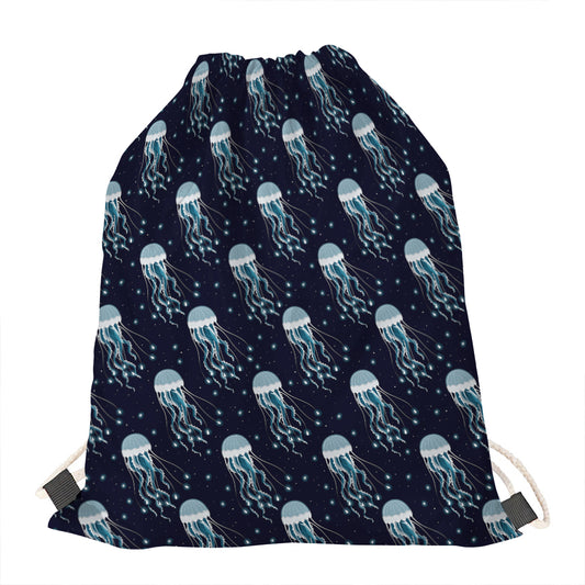 Glowing Jellyfish Pattern Print Drawstring Bag