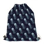 Glowing Jellyfish Pattern Print Drawstring Bag