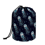 Glowing Jellyfish Pattern Print Drawstring Makeup Bag