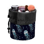 Glowing Jellyfish Pattern Print Drawstring Makeup Bag