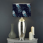 Glowing Jellyfish Pattern Print Drum Lamp Shade
