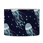 Glowing Jellyfish Pattern Print Drum Lamp Shade