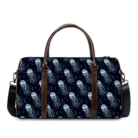 Glowing Jellyfish Pattern Print Duffle Bag