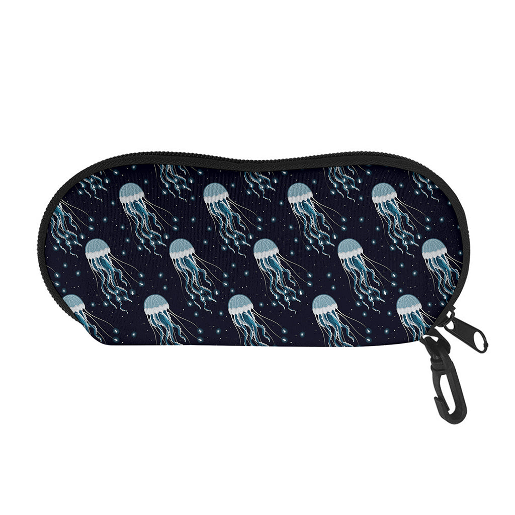 Glowing Jellyfish Pattern Print Glasses Case