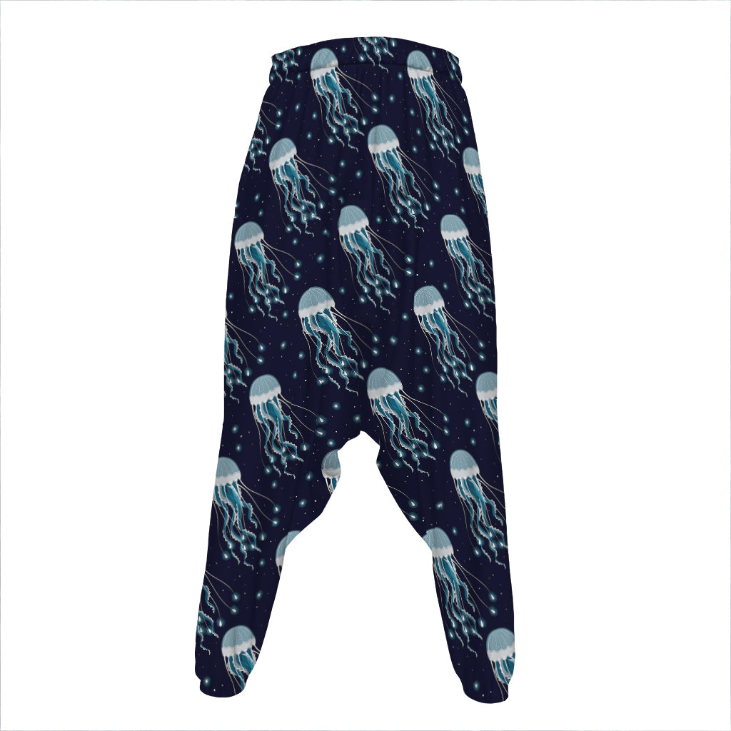 Glowing Jellyfish Pattern Print Hammer Pants