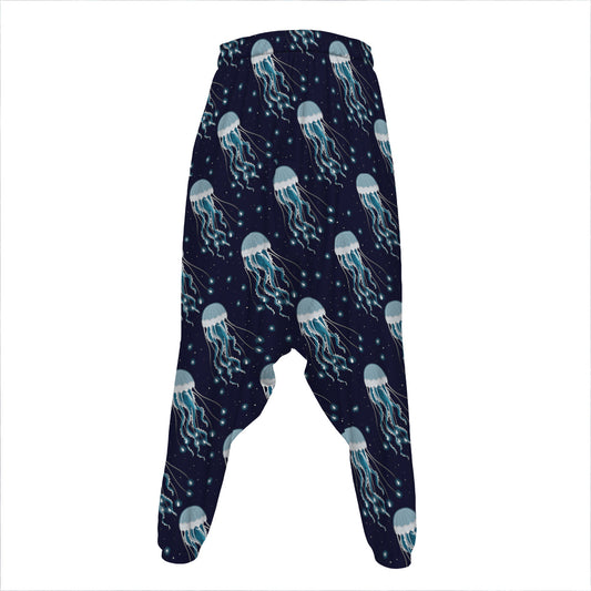 Glowing Jellyfish Pattern Print Hammer Pants