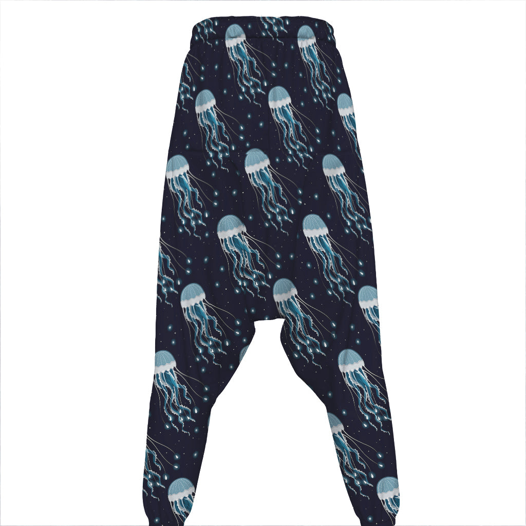 Glowing Jellyfish Pattern Print Hammer Pants