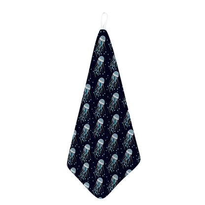 Glowing Jellyfish Pattern Print Hand Towel