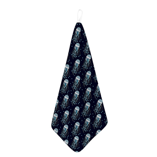 Glowing Jellyfish Pattern Print Hand Towel
