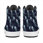 Glowing Jellyfish Pattern Print High Top Leather Sneakers