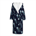 Glowing Jellyfish Pattern Print Hooded Bathrobe