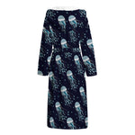 Glowing Jellyfish Pattern Print Hooded Bathrobe