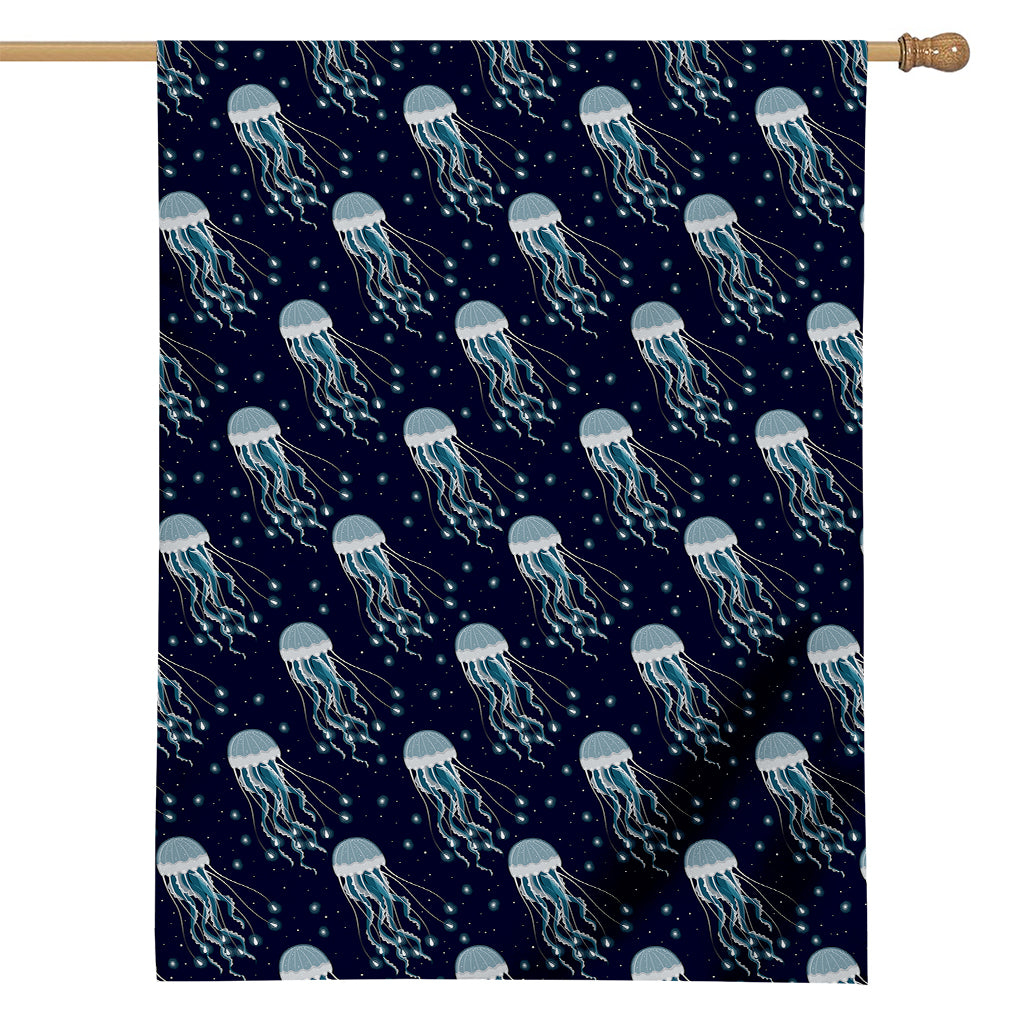 Glowing Jellyfish Pattern Print House Flag