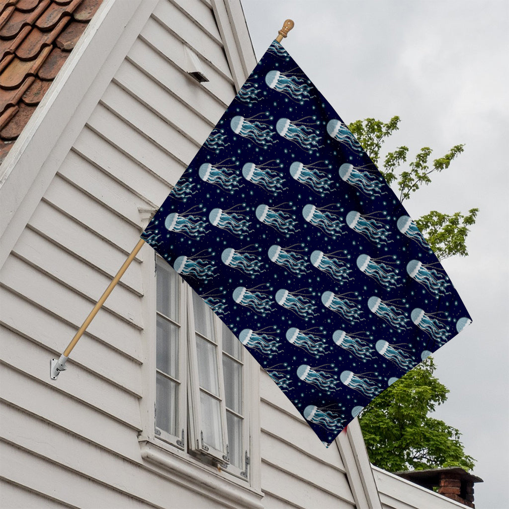 Glowing Jellyfish Pattern Print House Flag