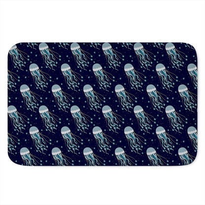 Glowing Jellyfish Pattern Print Indoor Door Mat