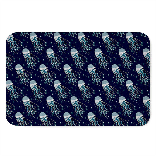 Glowing Jellyfish Pattern Print Indoor Door Mat