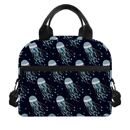 Glowing Jellyfish Pattern Print Insulated Lunch Bag