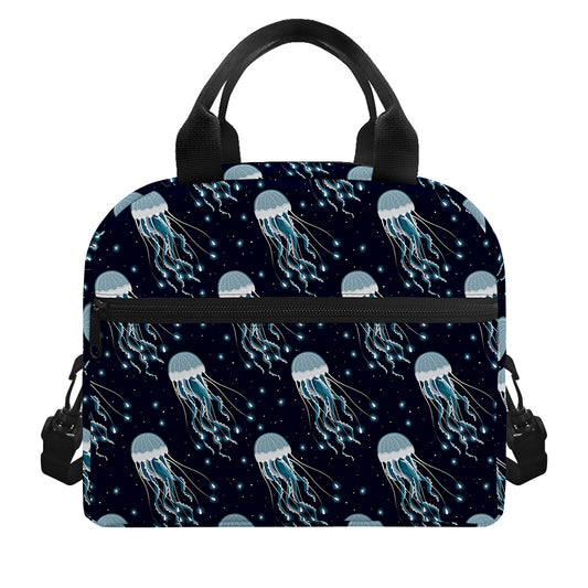 Glowing Jellyfish Pattern Print Insulated Lunch Bag
