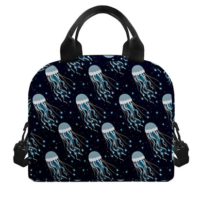 Glowing Jellyfish Pattern Print Insulated Lunch Bag
