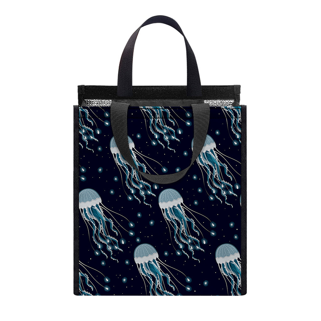 Glowing Jellyfish Pattern Print Insulated Lunch Tote