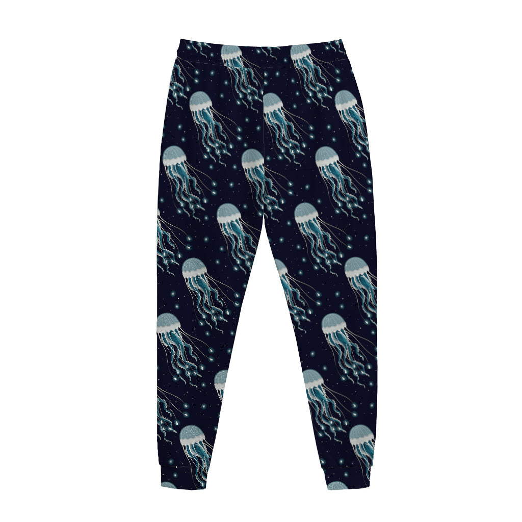 Glowing Jellyfish Pattern Print Jogger Pants