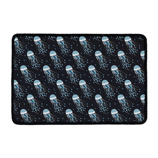 Glowing Jellyfish Pattern Print Kitchen Mat