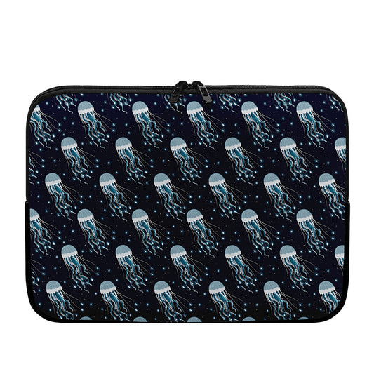 Glowing Jellyfish Pattern Print Laptop Sleeve