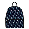 Glowing Jellyfish Pattern Print Leather Backpack